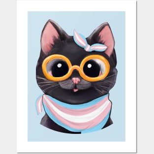 Cute Transgender, Cute Trans Shirt, Subtle Transgender, Trans Pride Shirt, transgender clothing, transgender gift, trans pride flag, transgender flag, Transgender Tee, Trans Flag Tee, mtf shirt, kawaii trans pride, cat trans shirt Posters and Art